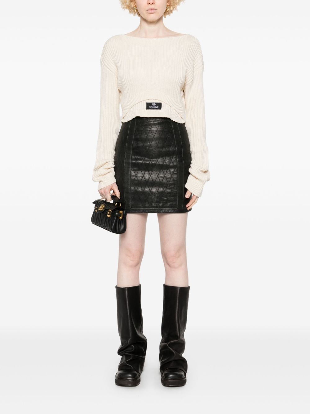 boat-neck ribbed top - 2