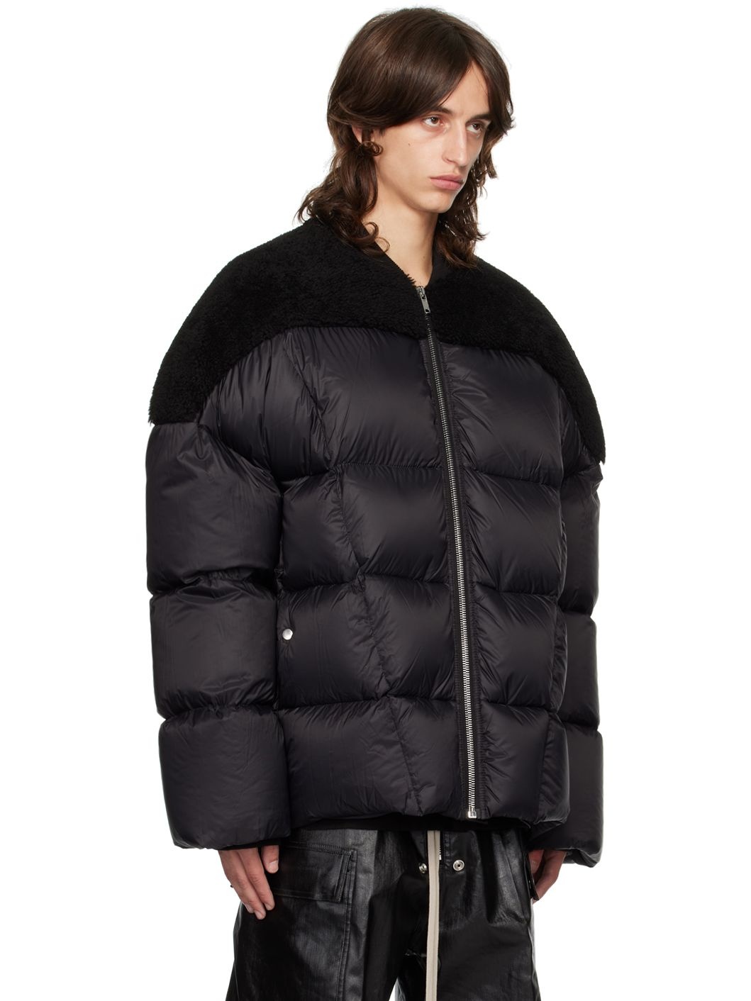 Black Porterville Flight Shearling Down Jacket - 2
