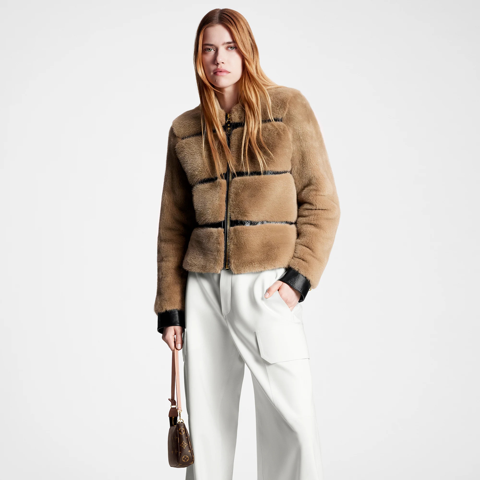Bomber Collar Mink Jacket - 5