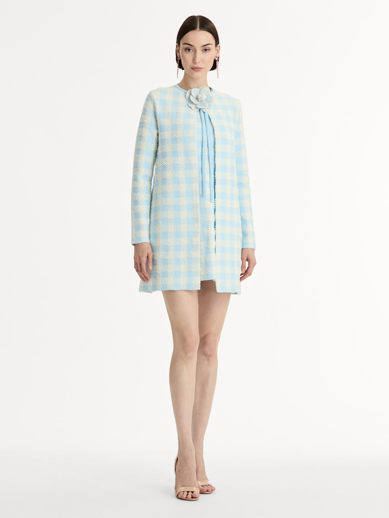 GINGHAM COAT WITH FLORAL APPLIQUÉ 4