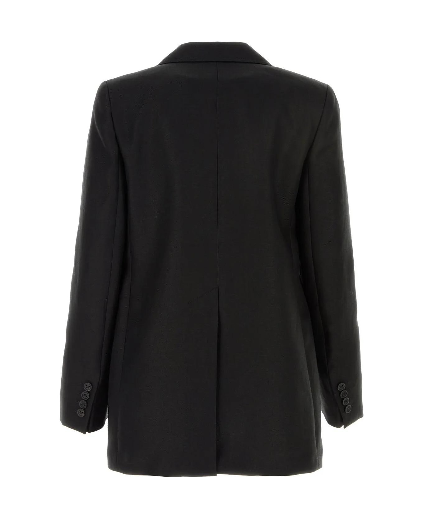 Black Linen Boemia Blazer - 2
