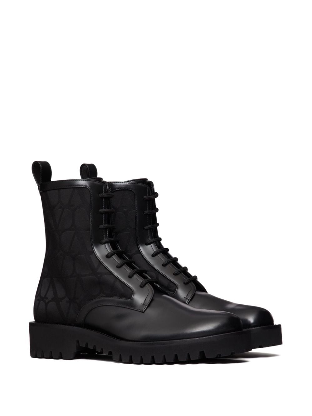 Toile Iconographe leather combat boots - 2