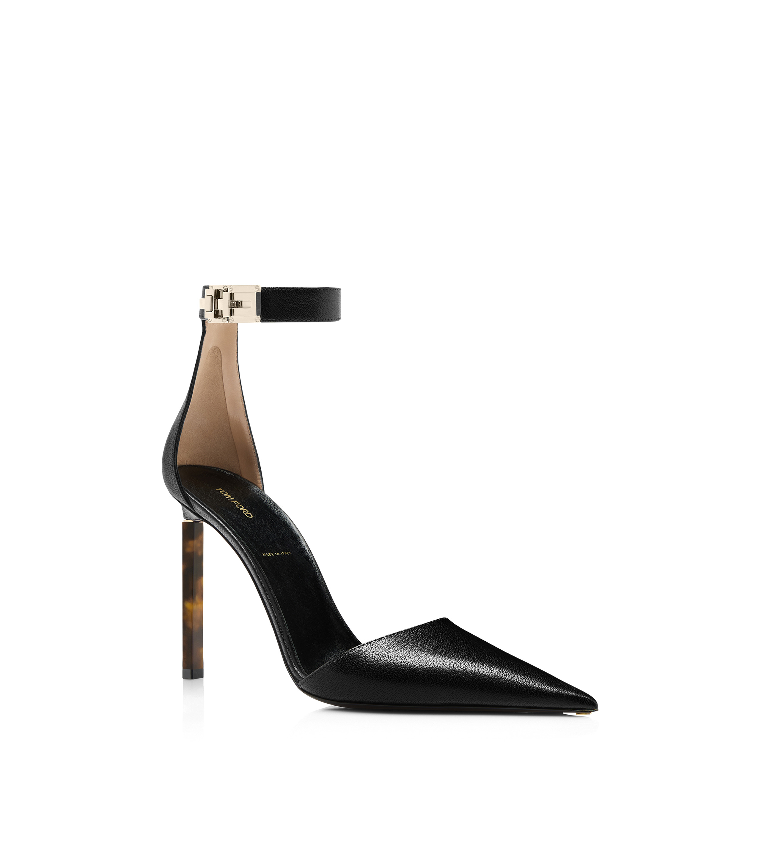SUPPLE GRAIN LEATHER T LATCH ANKLE STRAP PUMP - 2