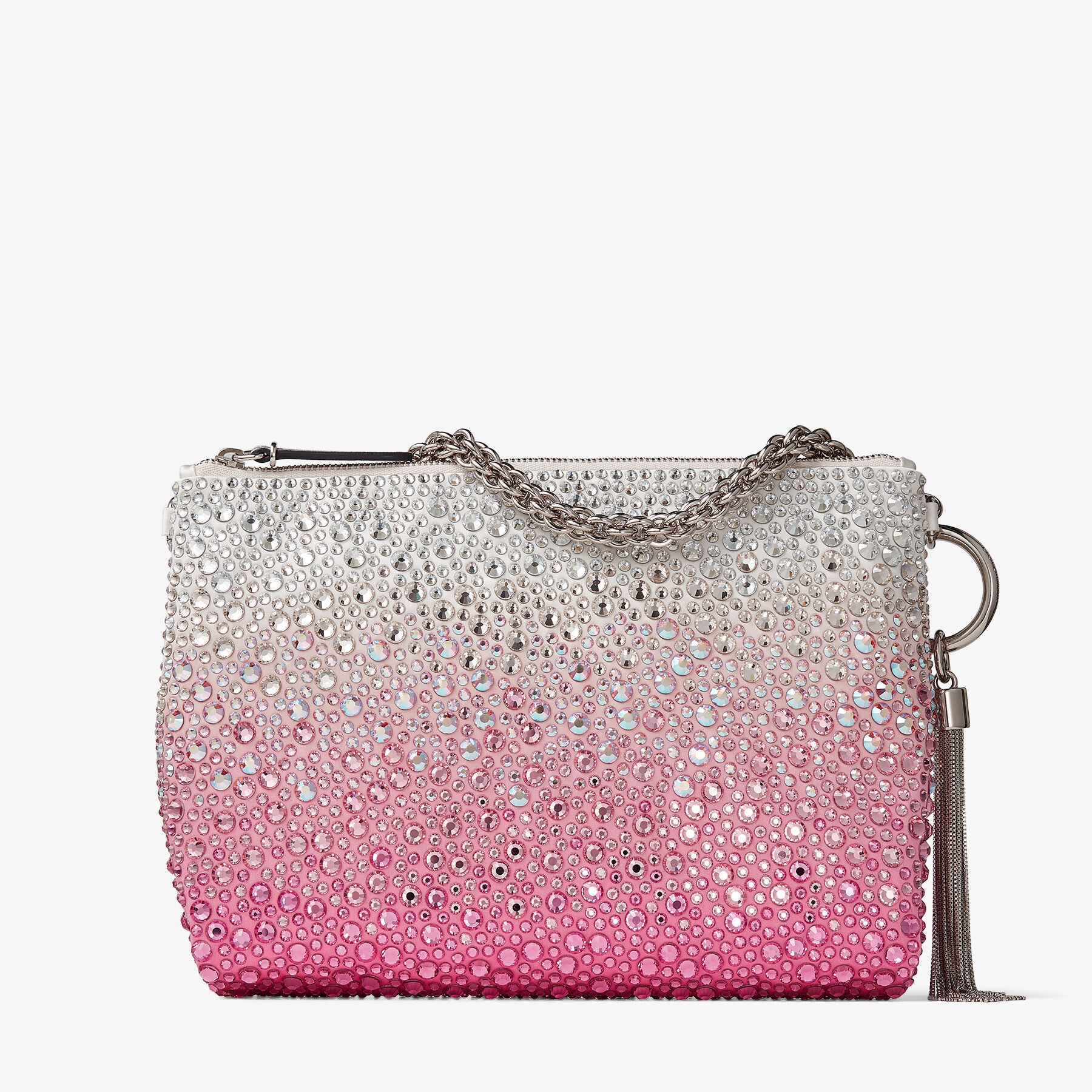 Callie
Candy Pink Dégradé Satin Bag with Crystals - 2