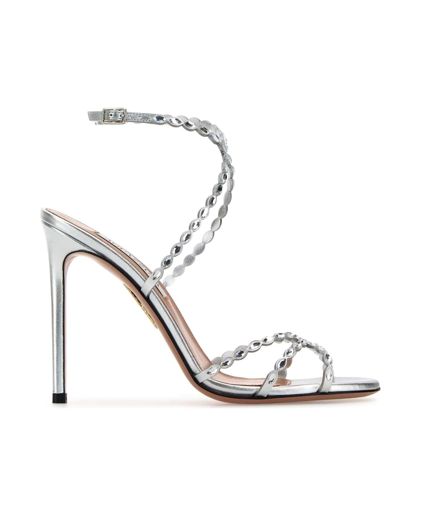 Embellished Leather Love Struck Sandals - 1