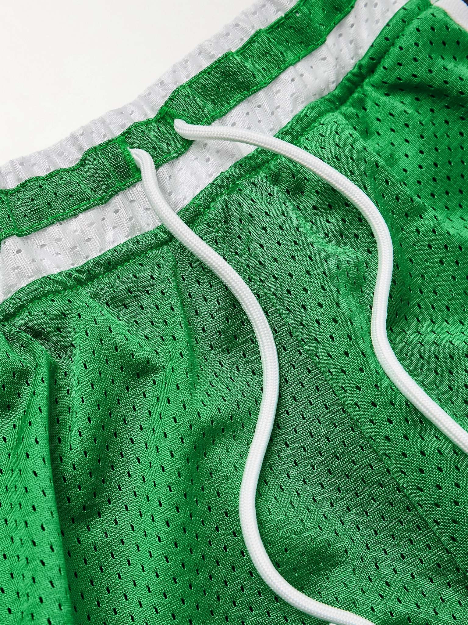 Miami Court Straight-Leg Logo-Embroidered Striped Mesh Shorts - 5