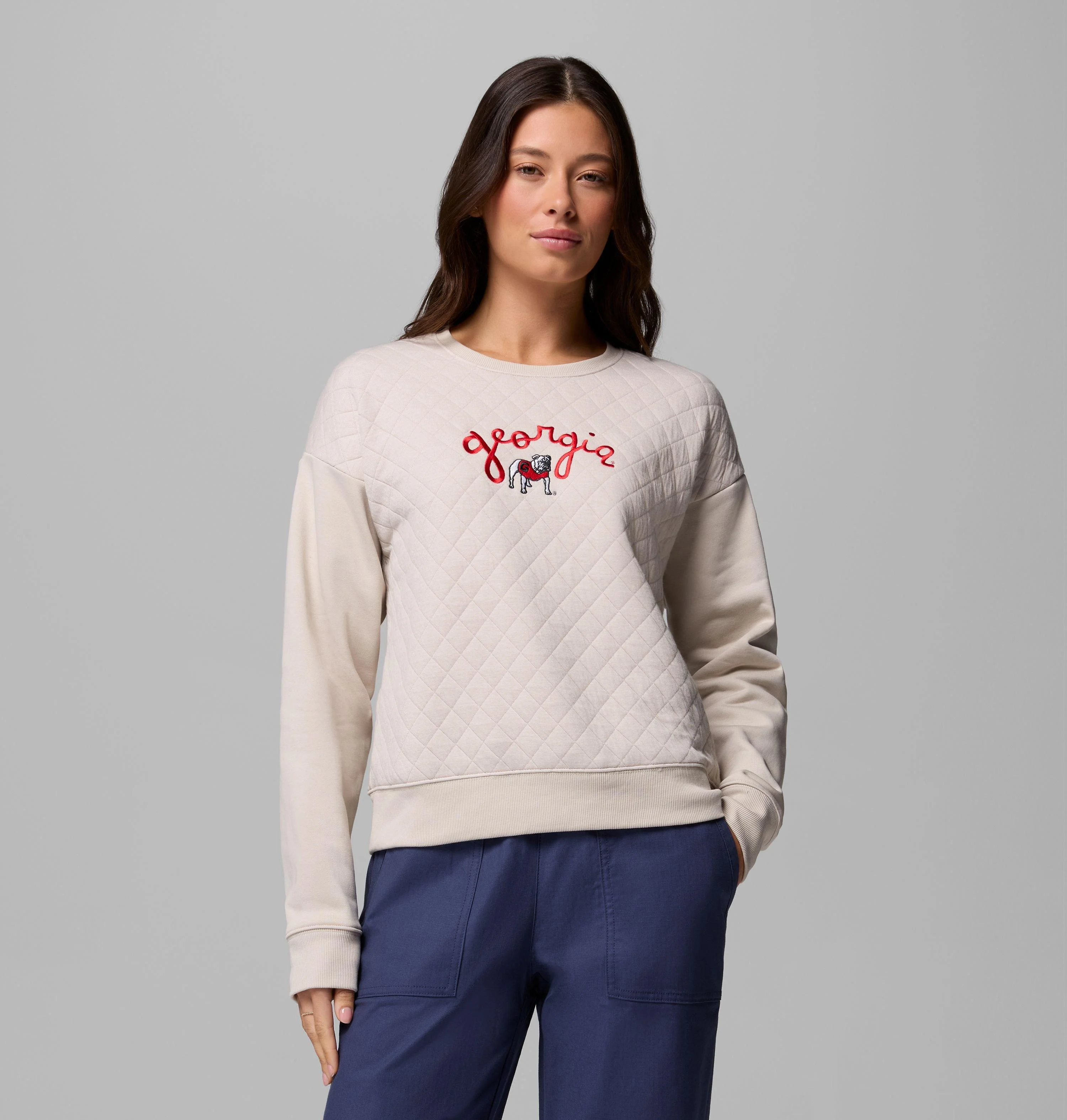 Women's Collegiate Hart Mountain Quilted Crew - Georgia - 1