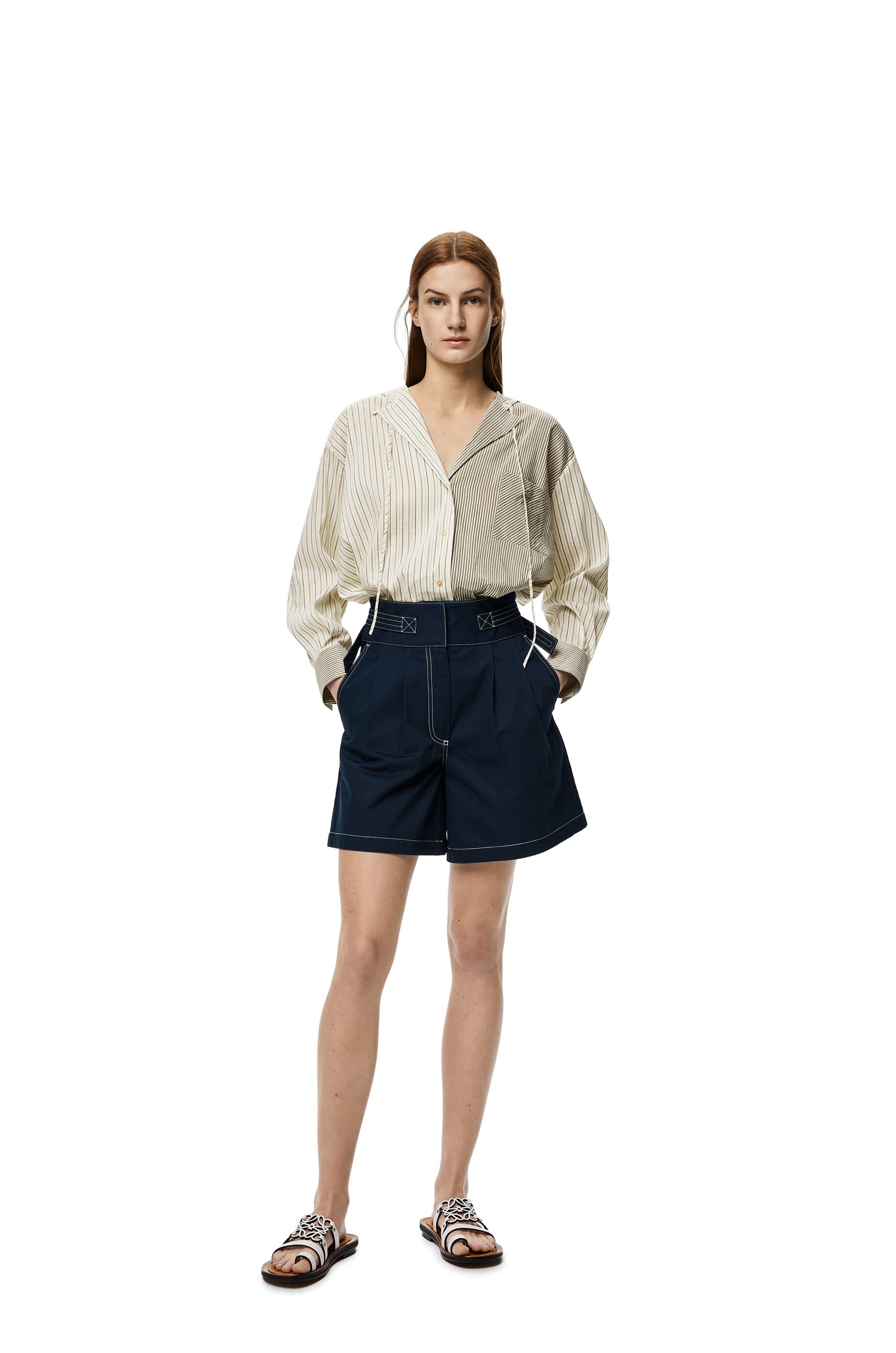 Belted shorts in cotton - 2