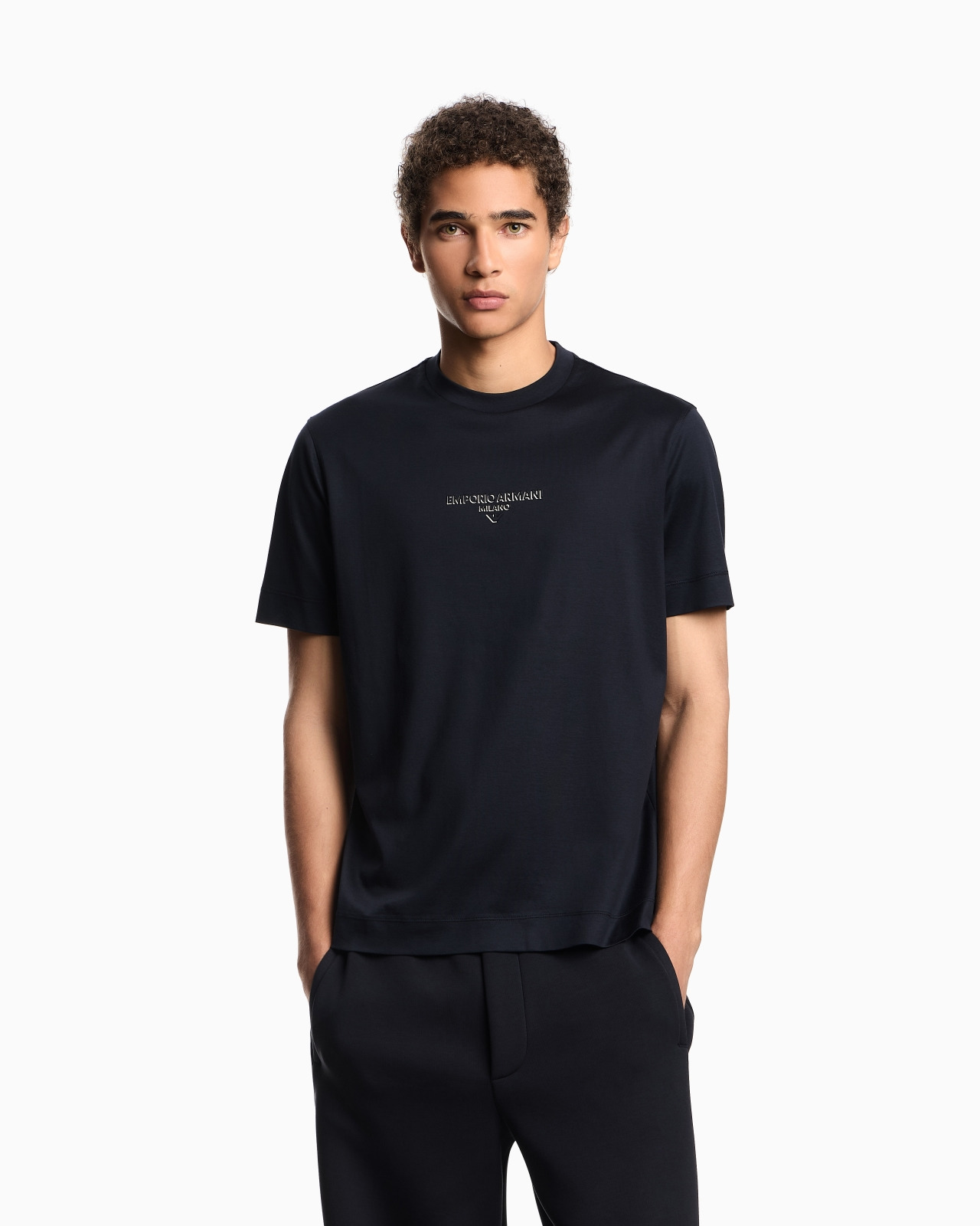 LYOCELL BLEND JERSEY T-SHIRT WITH 3D-EFFECT LOGO - 4