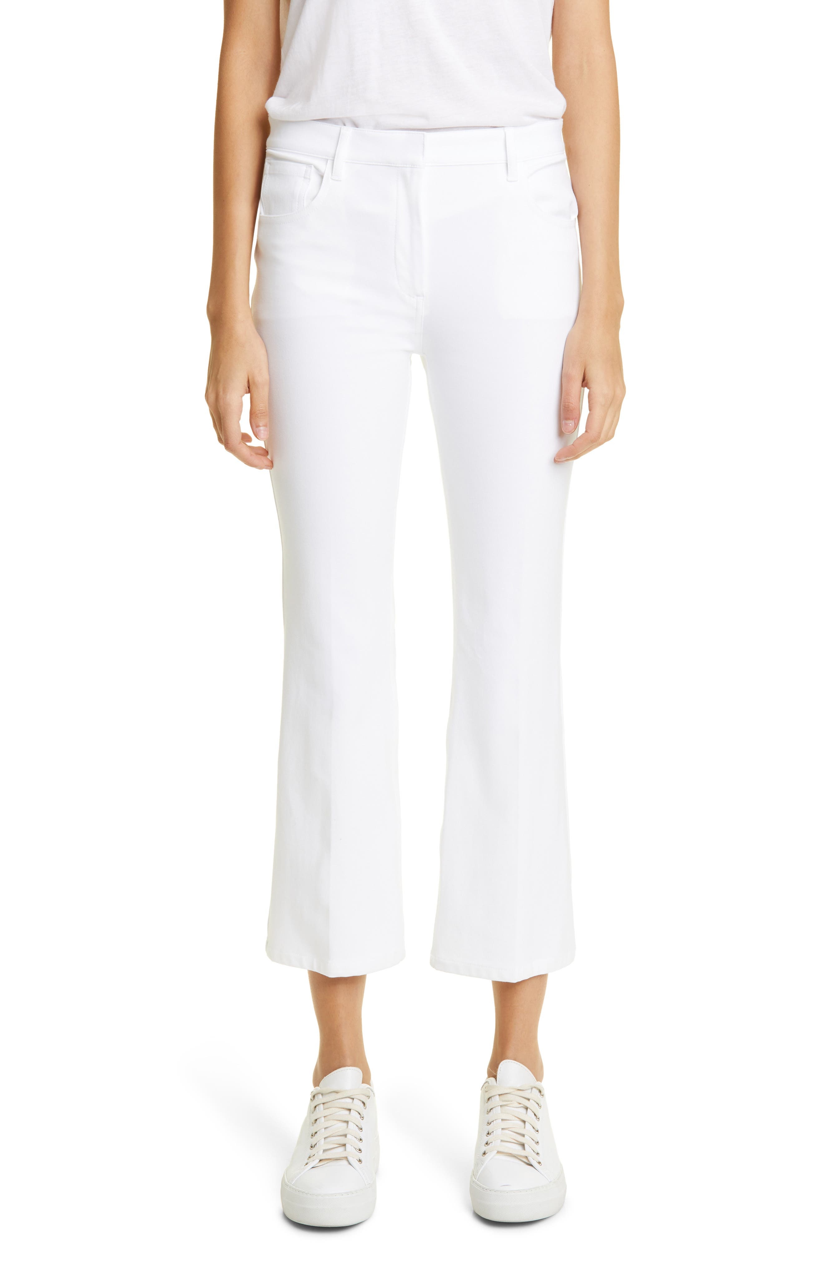 Theory Kick Flare Pants in White at Nordstrom - 1