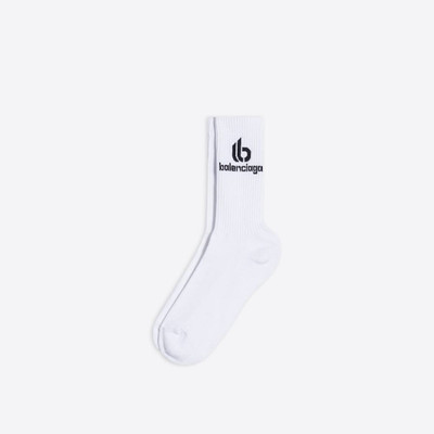 BALENCIAGA Men's Double B Socks in White outlook