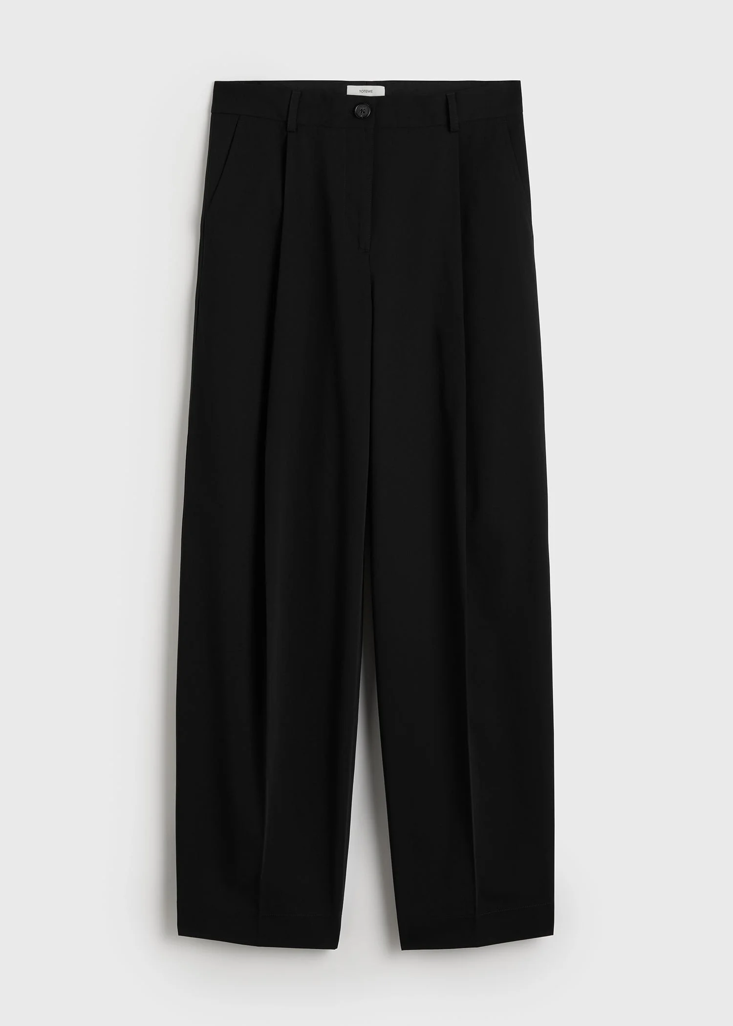 Single pleat cotton trousers black - 1