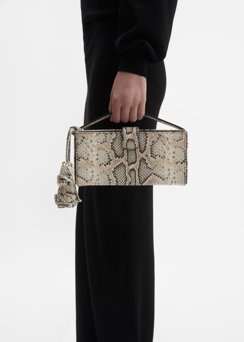 Apolonia bag in grey snake-effect leather 5