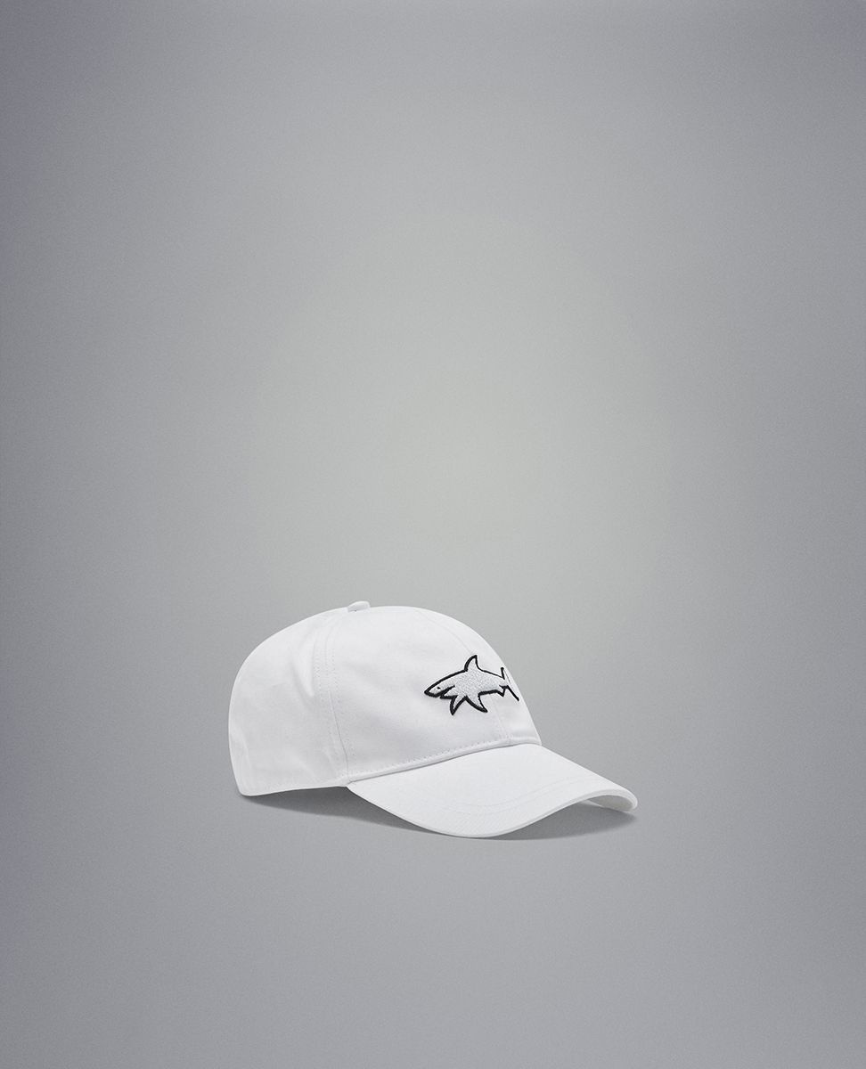 Cotton baseball cap with 3D embroidered Shark - 1