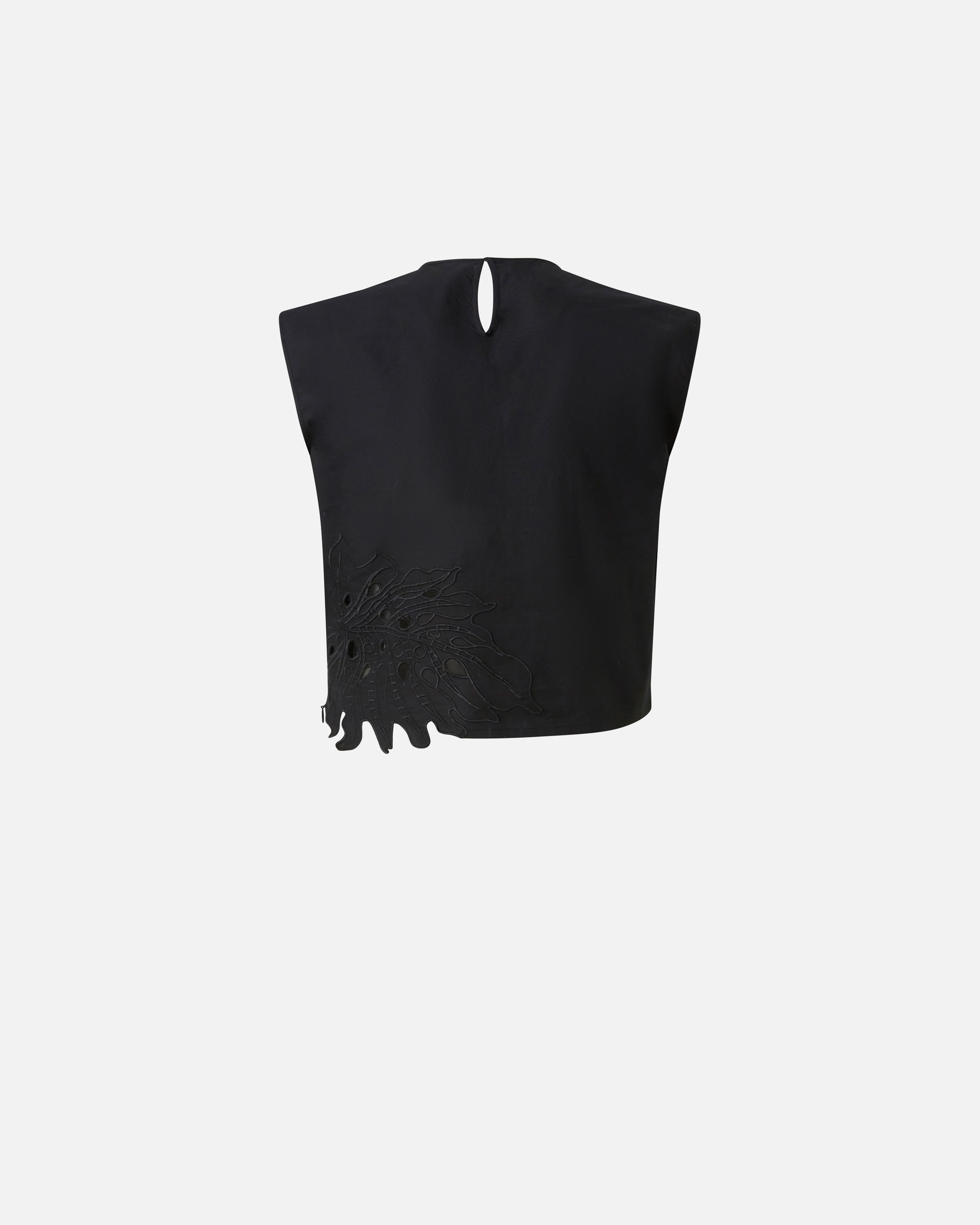 CROP TOP WITH OPENWORK EMBROIDERY AND CRYSTALS - 6