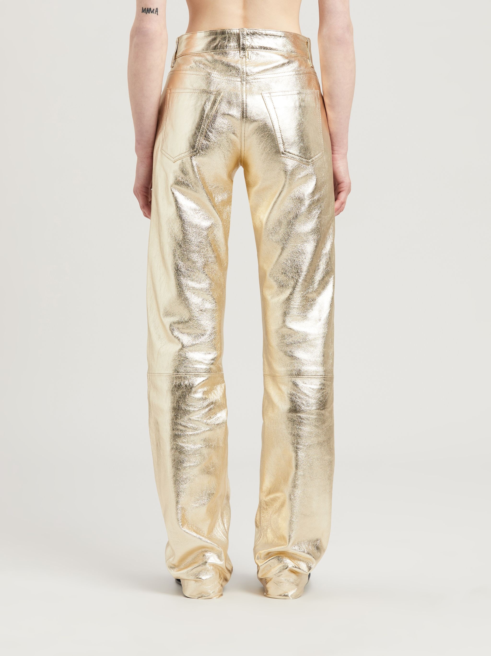 LAMINATED LEATHER PANTS - 5