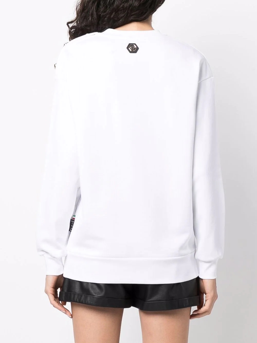logo-print crew neck sweatshirt - 4