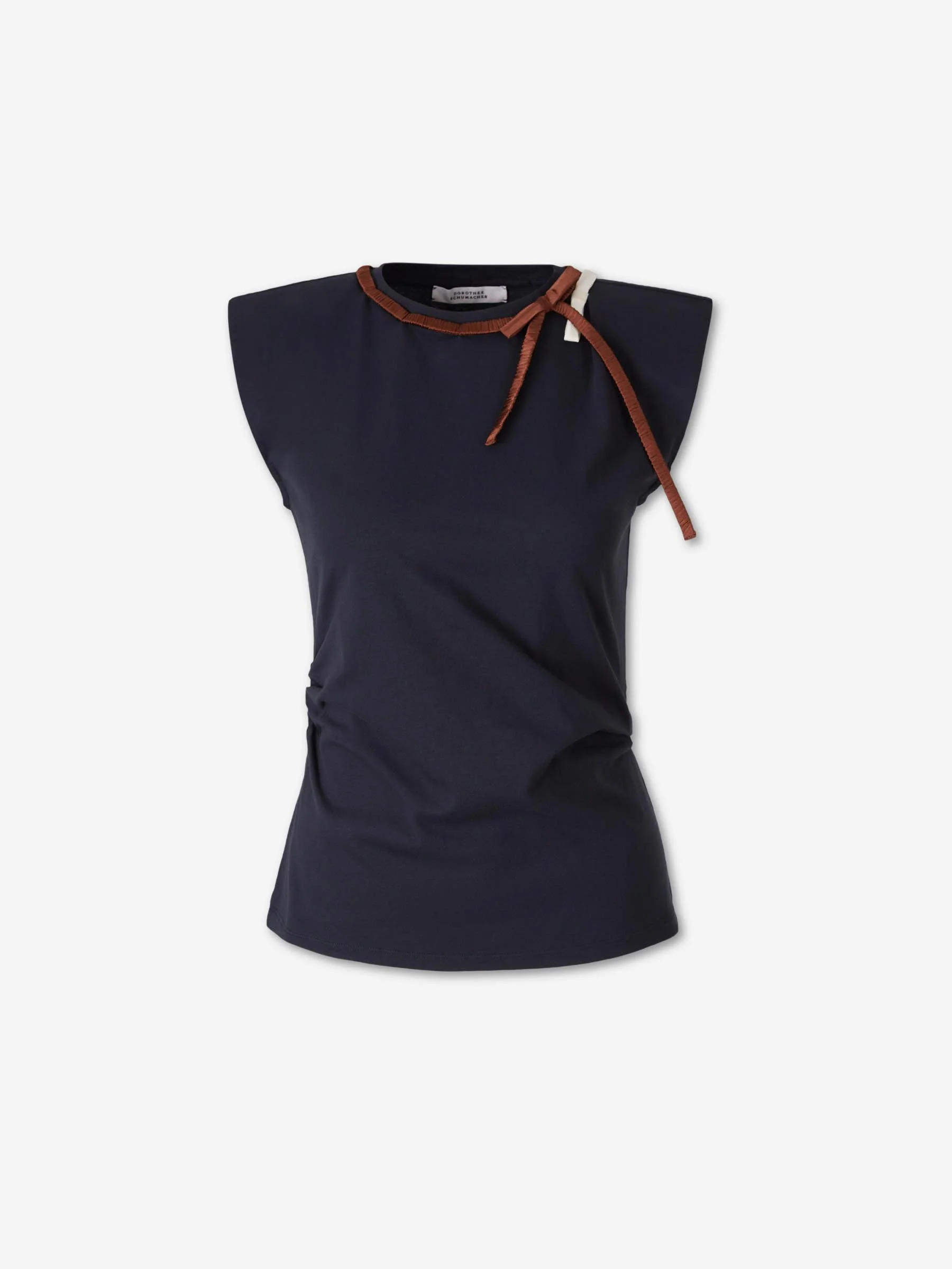 PLAIN T-SHIRT WITH BOW - 1