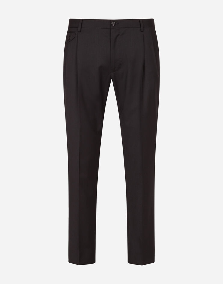 Stretch wool pants with darts - 3