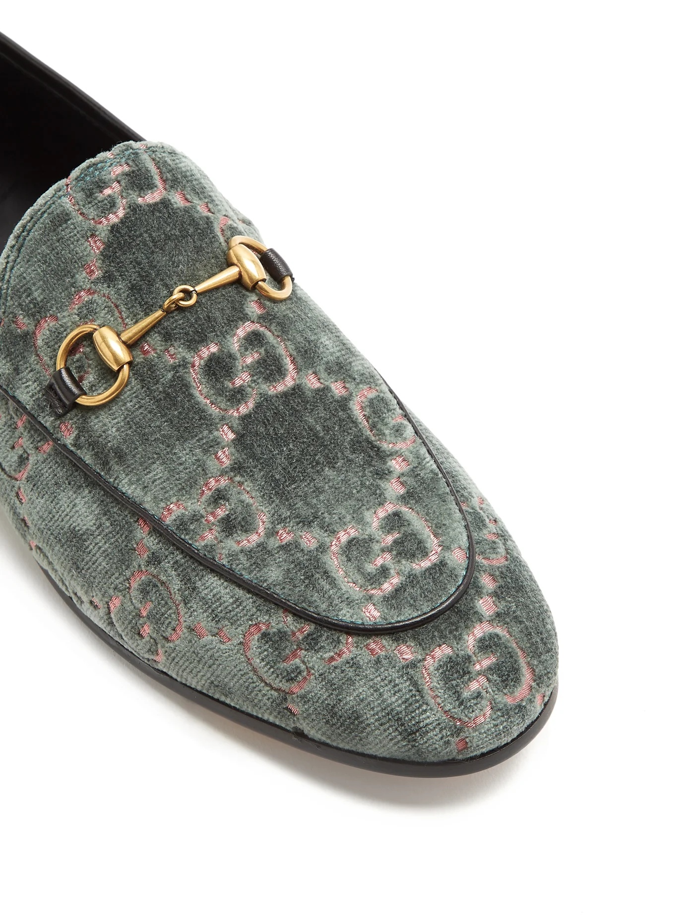 Jordaan logo-jacquard velvet loafers - 6