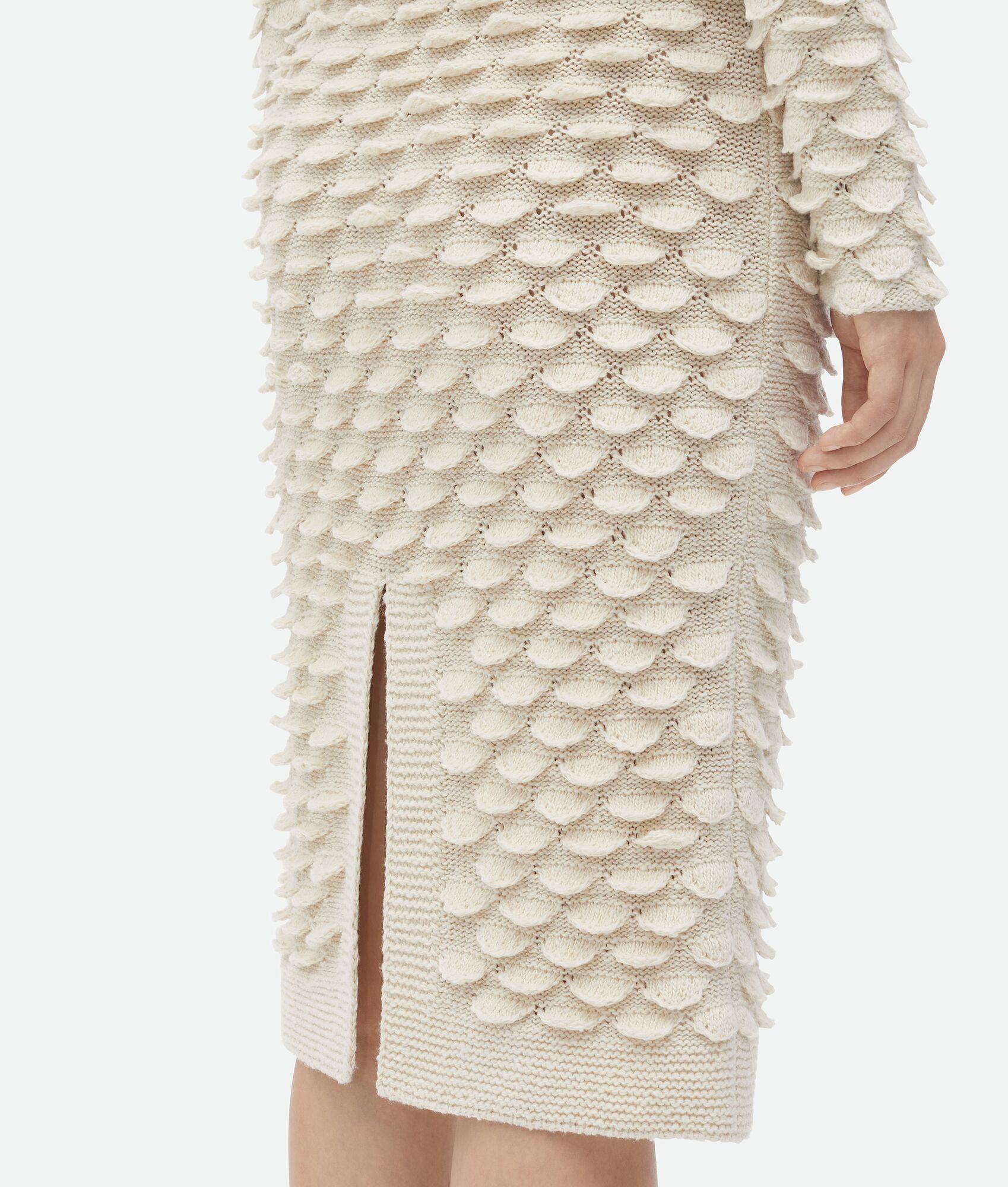 Fish Scale Wool Midi Skirt - 4