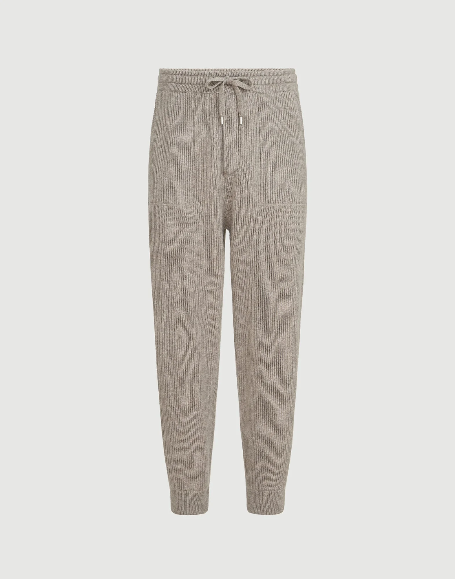 Cashmere English rib knit joggers - 1