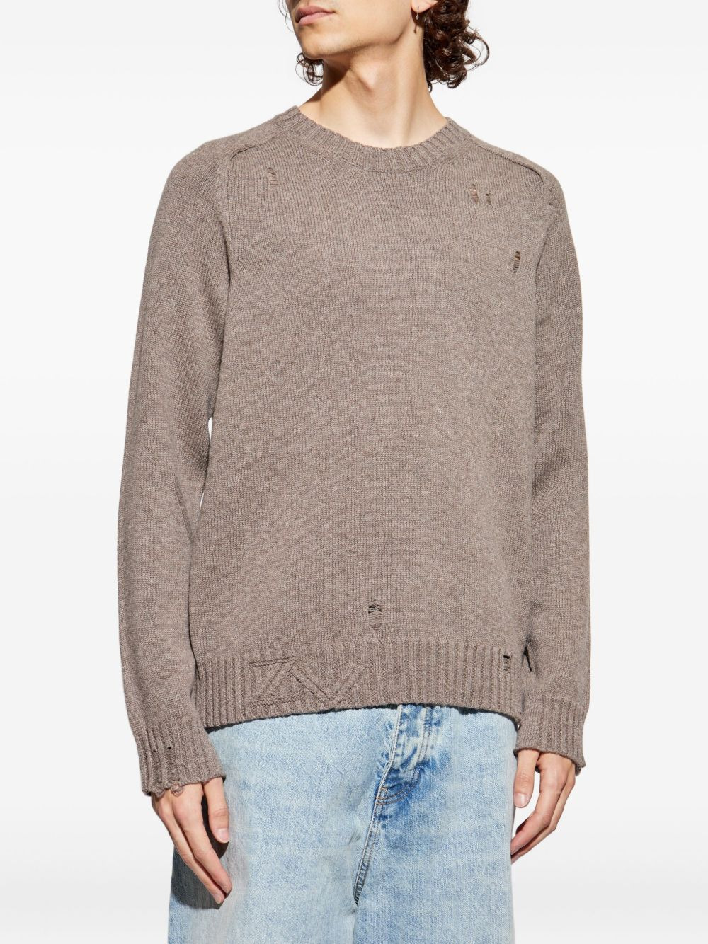 distressed-finish sweater - 3
