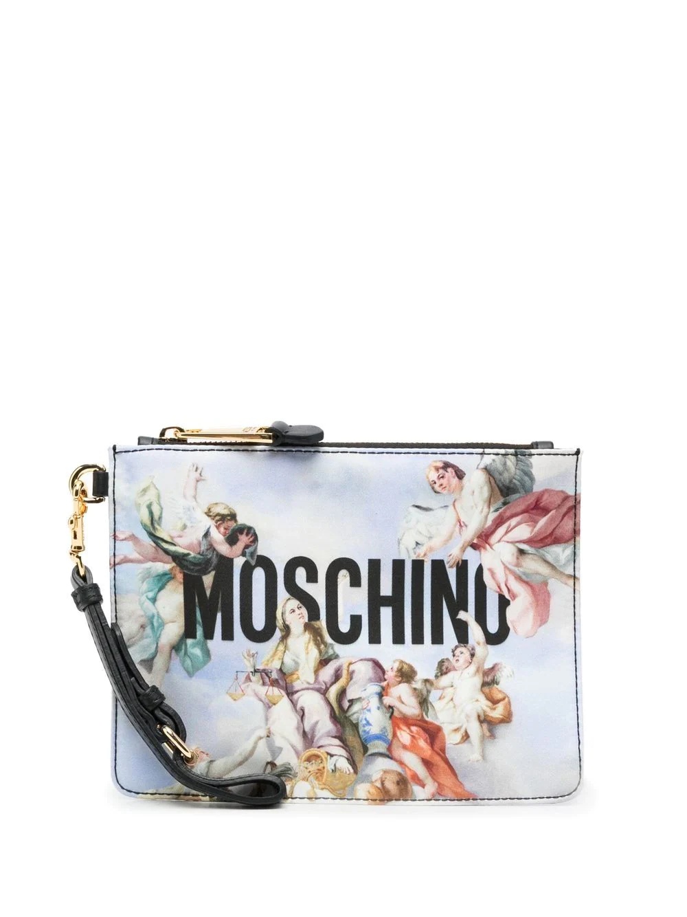 graphic-print clutch bag - 1