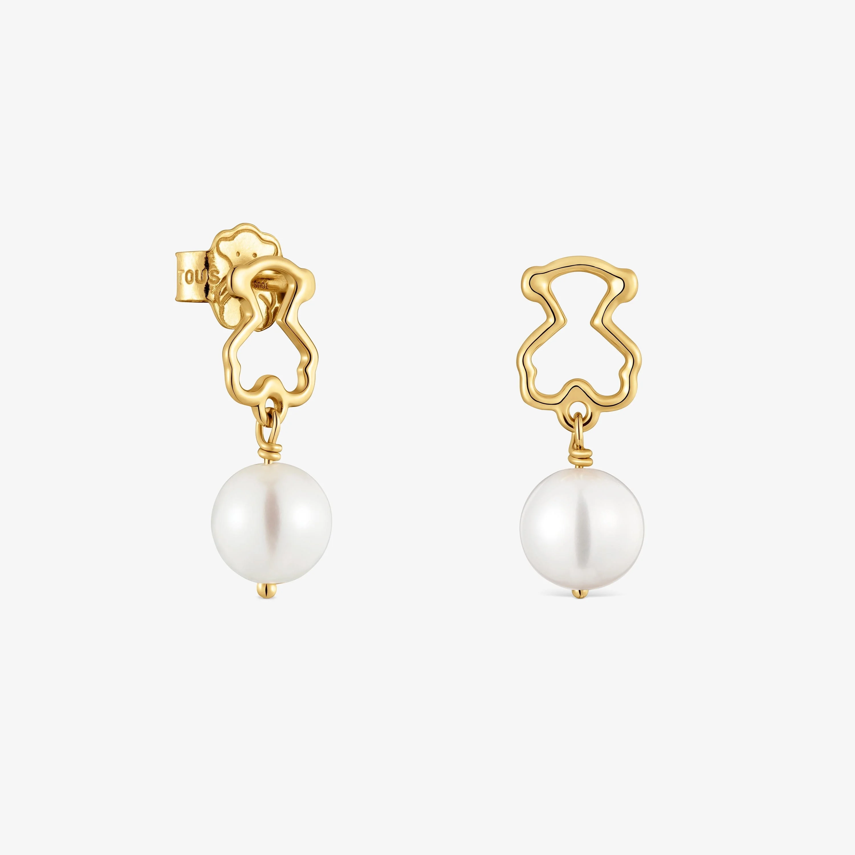 9kt gold Bear earrings with cultured pearls TOUS Silueta - 1