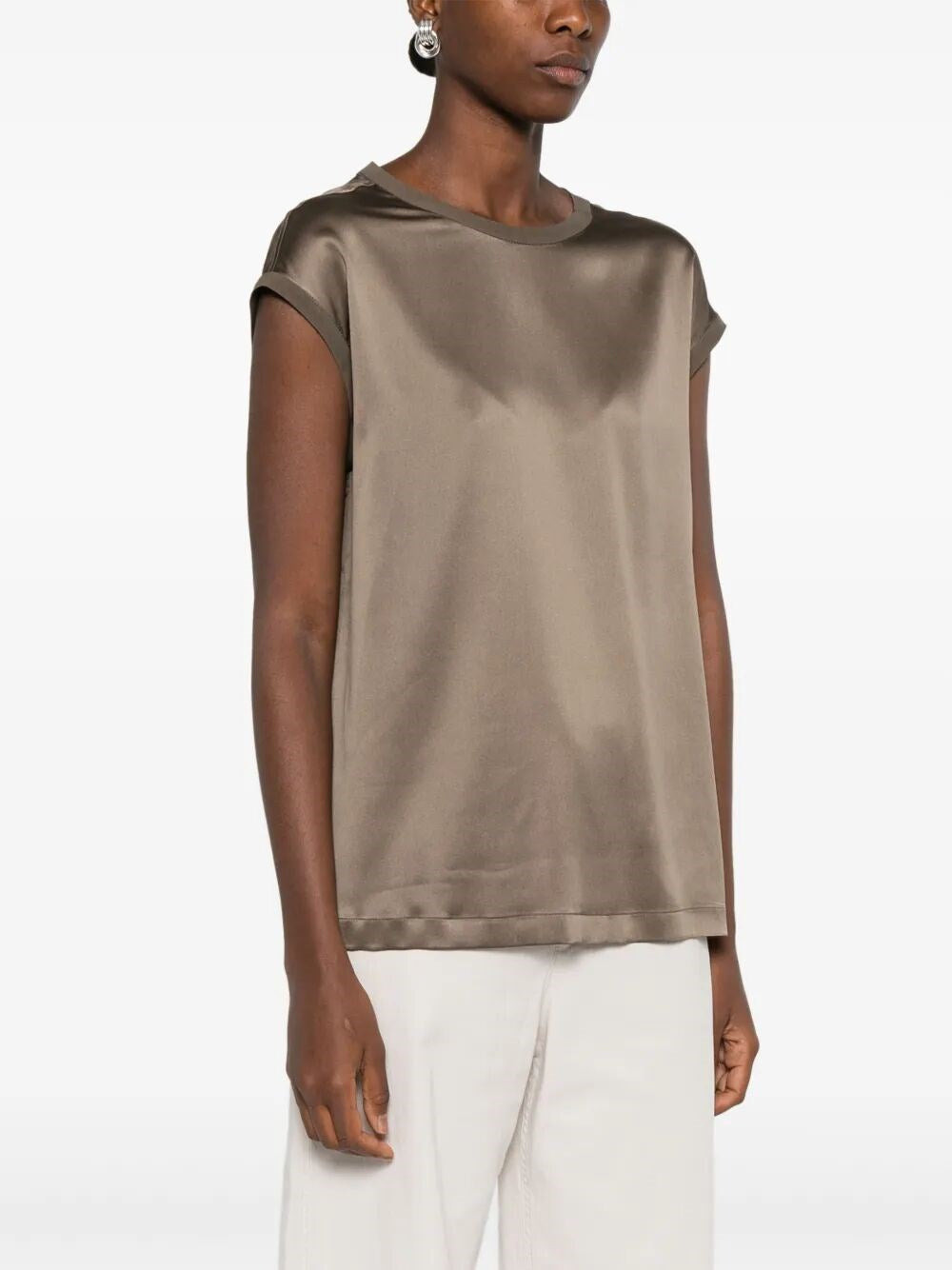 Brunello Cucinelli Women Satin T-Shirt - 4