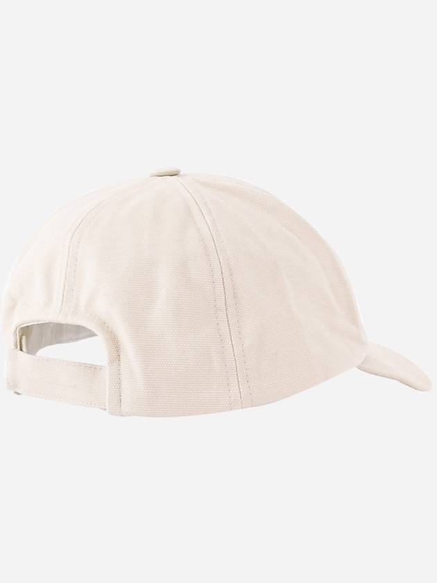 Tyron Logo Cotton Ball Cap Beige - 4