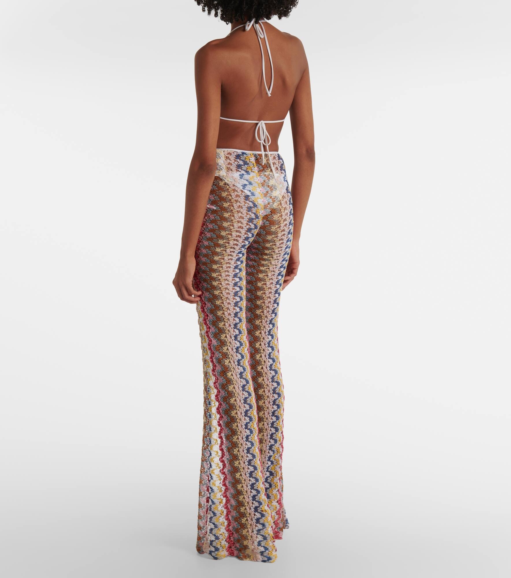 Crochet metallic flared pants - 3
