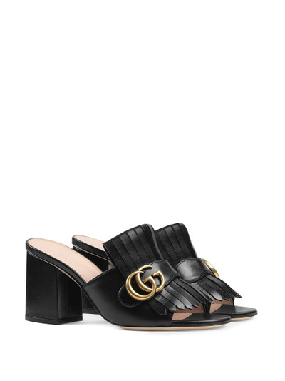 GUCCI Leather mid-heel slide with Double G outlook