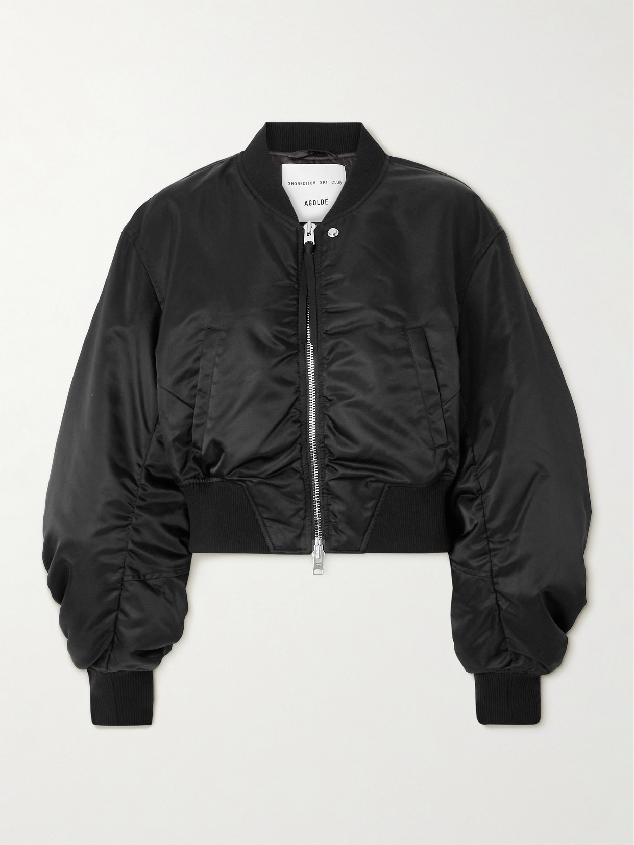 + Shoreditch Ski Club Jett Cropped Recycled Satin-twill Bomber Jacket - 1