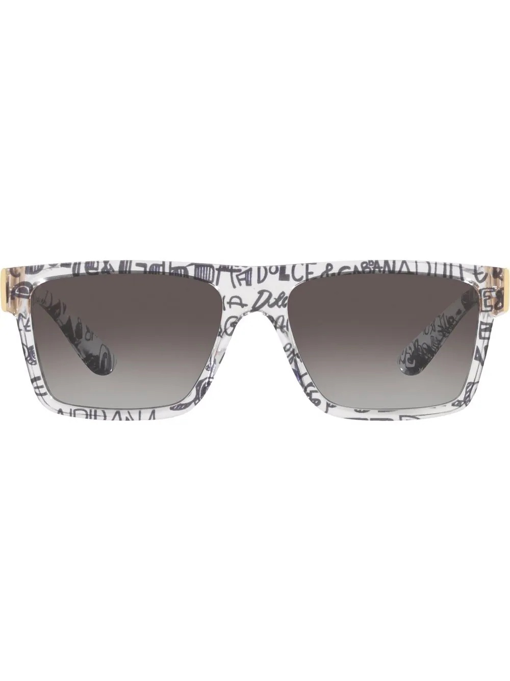 graffiti-print square-frame sunglasses - 1