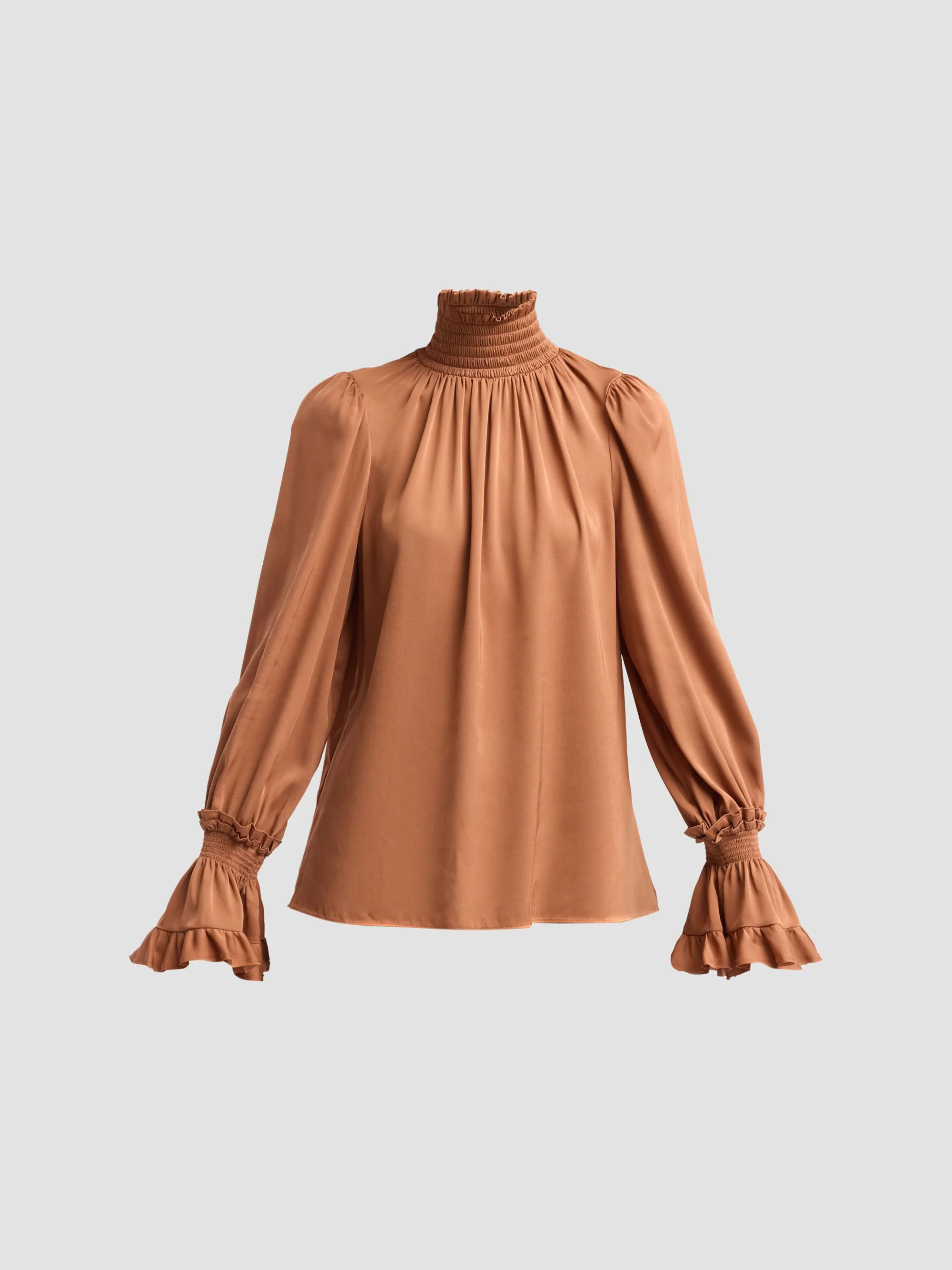 Women's Maxine Smocked Blouse - Bourbon - 1