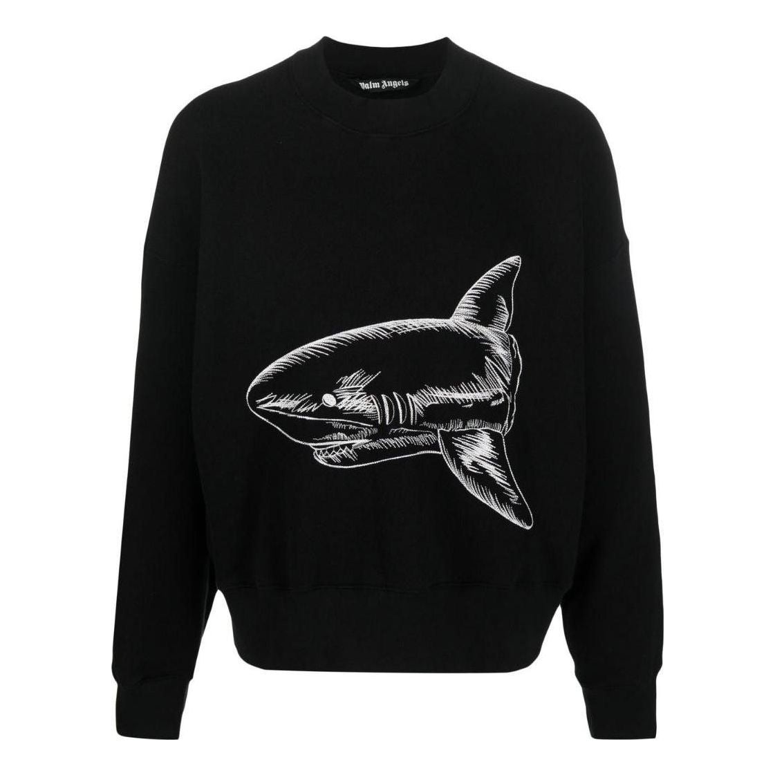 Palm Angels Split Shark Crew 'Black White' PMBA026S23FLE0061003 - 1