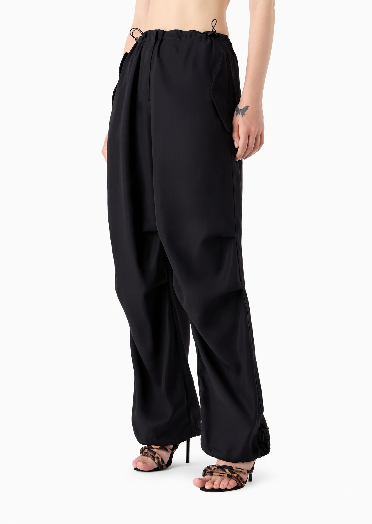 Emporio Armani Sustainability Values Capsule Collection recycled modal drawstring trousers - 2