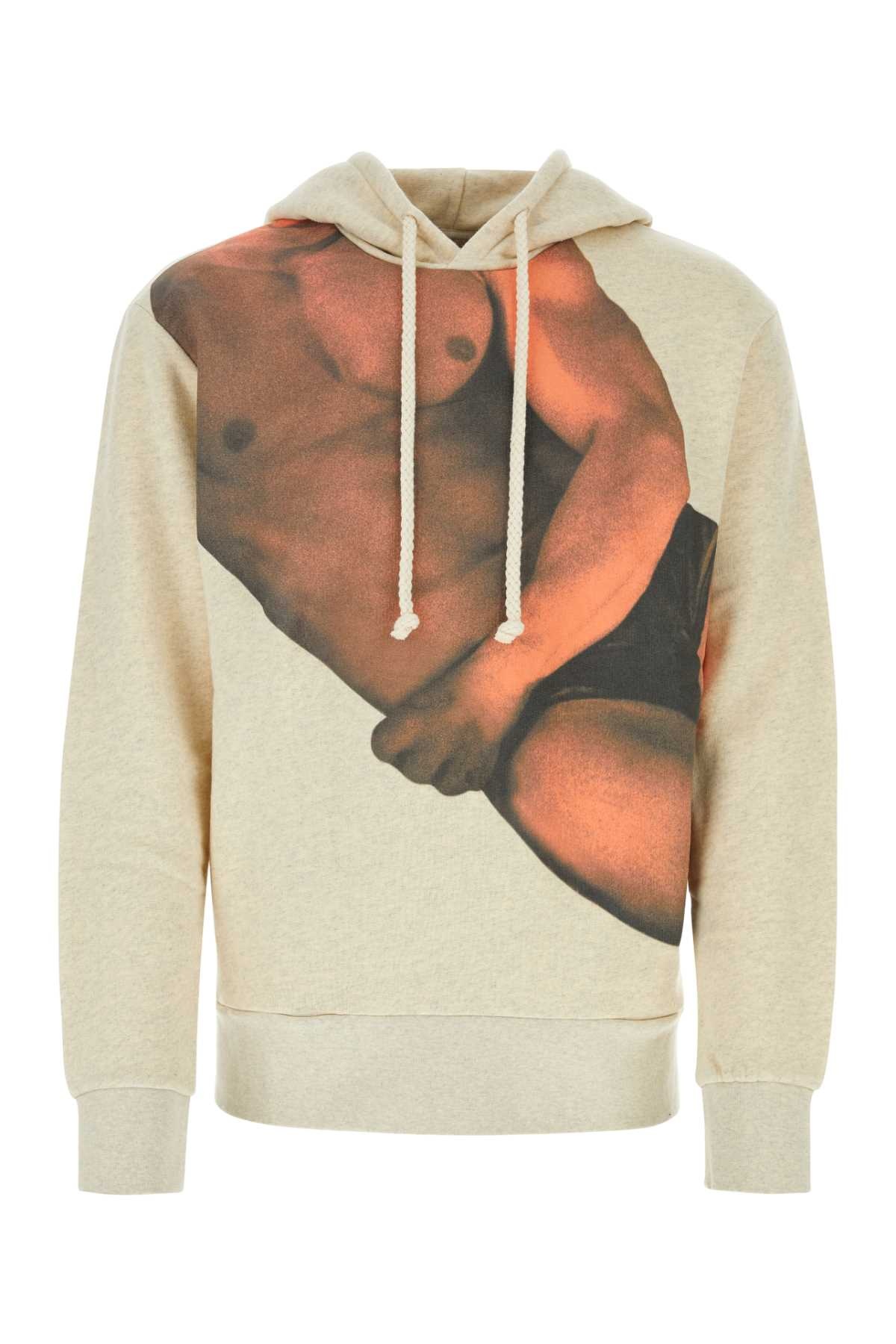 JW ANDERSON Melangテδィ Ivory Stretch Cotton Sweatshirt Other Designers J.W. ANDERSON - Jw Anderson Men Melangã