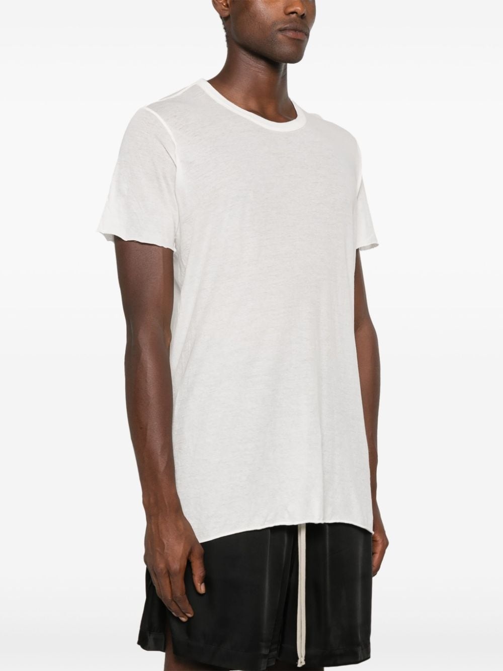 raw cut-hem cotton T-shirt - 3