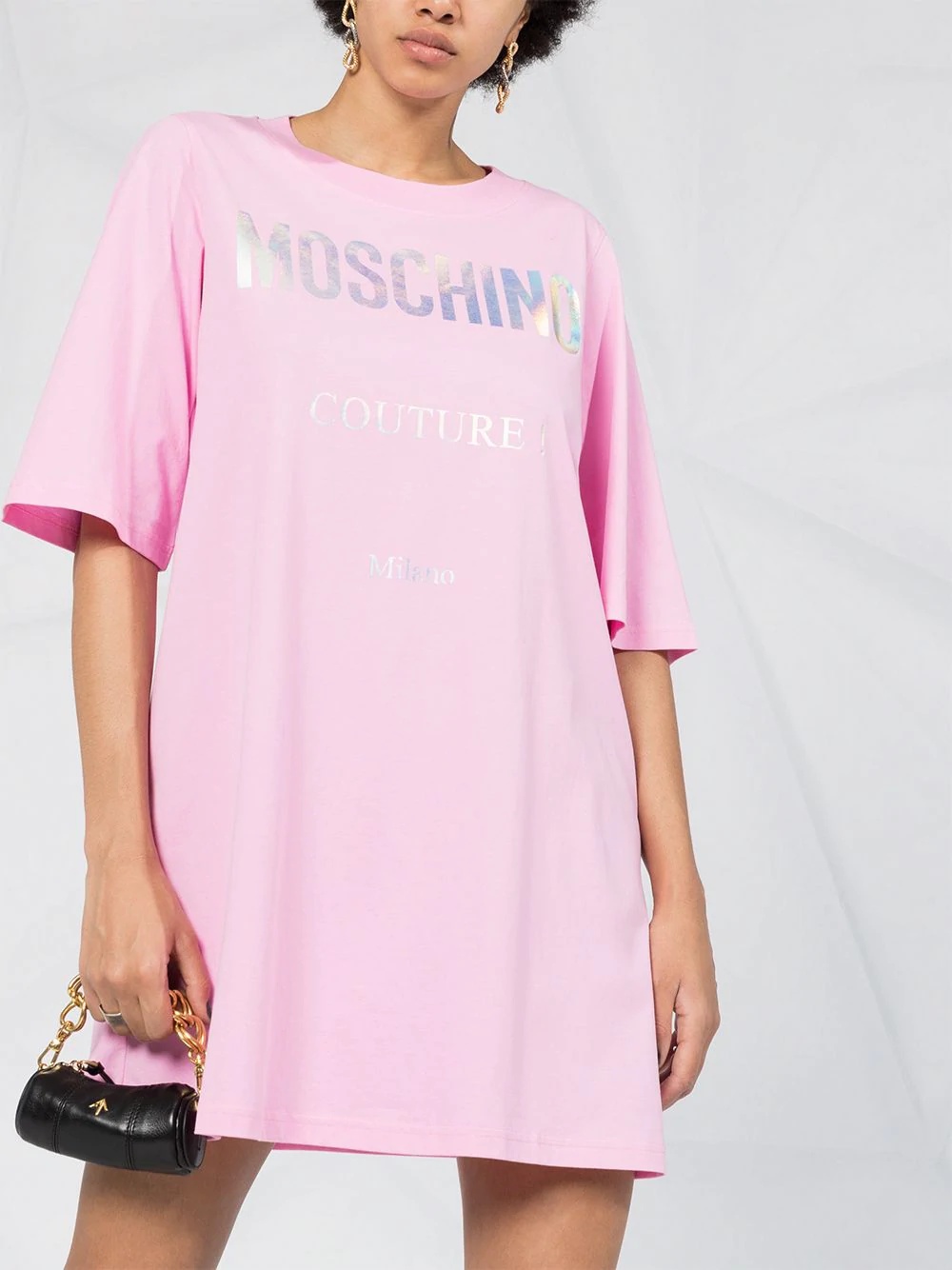 logo printed T-shirt dress - 5