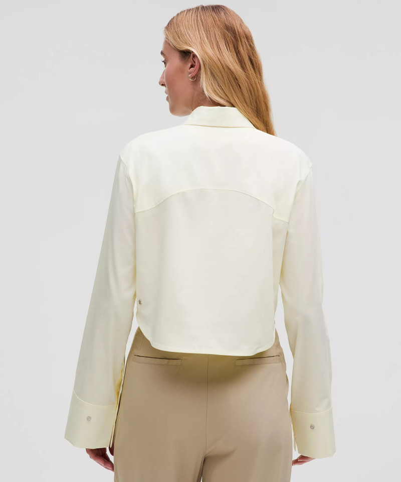 Cropped Poplin Button-Up Top 3