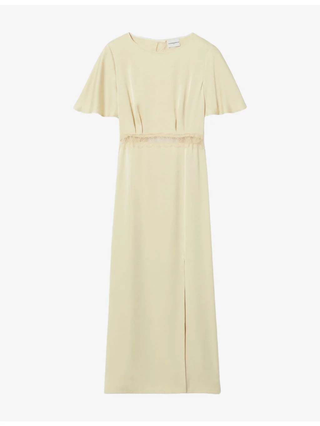 Open-Back Lace-Trim Satin Maxi Dress - 1
