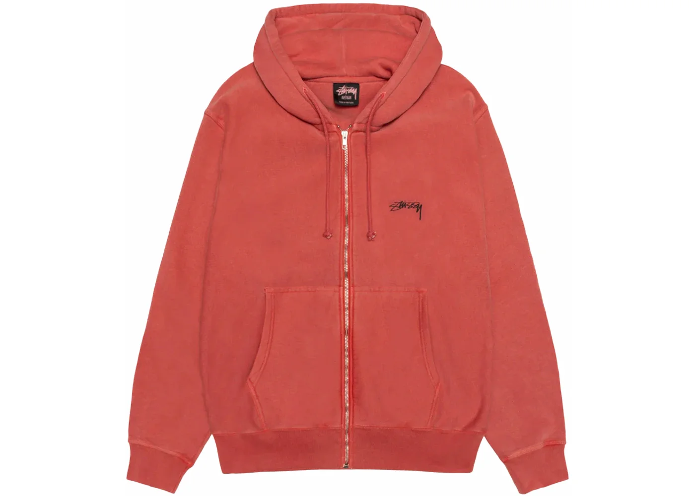 Stussy Smooth Stock Pigment Dyed Zip Hoodie Guava - 1