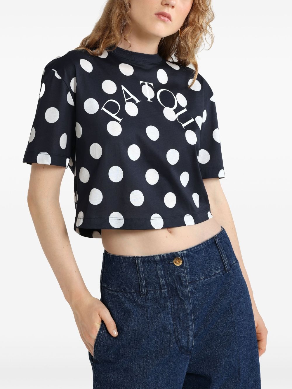 logo-print split-back T-shirt - 4
