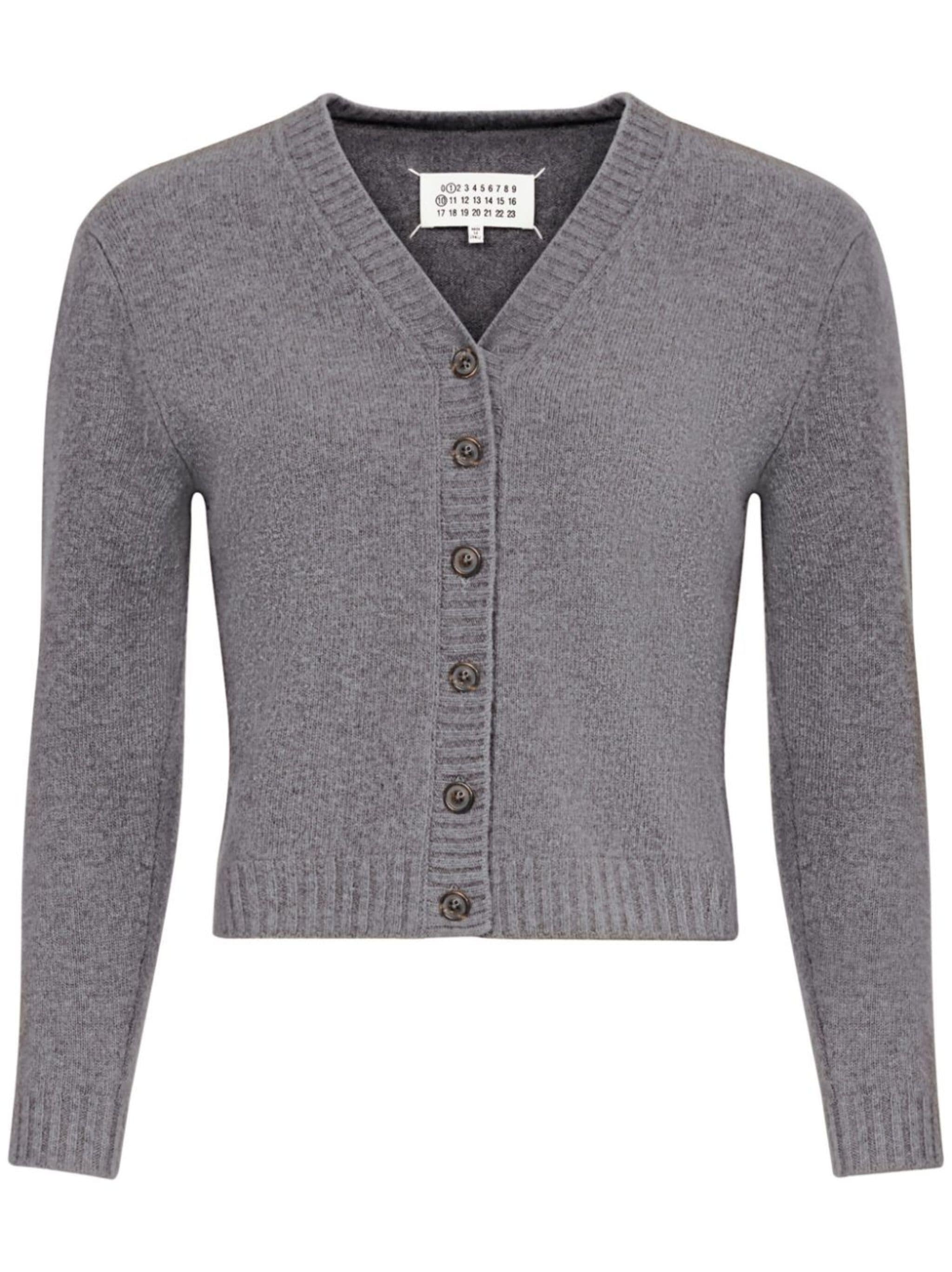 V-neck wool cardigan - 1