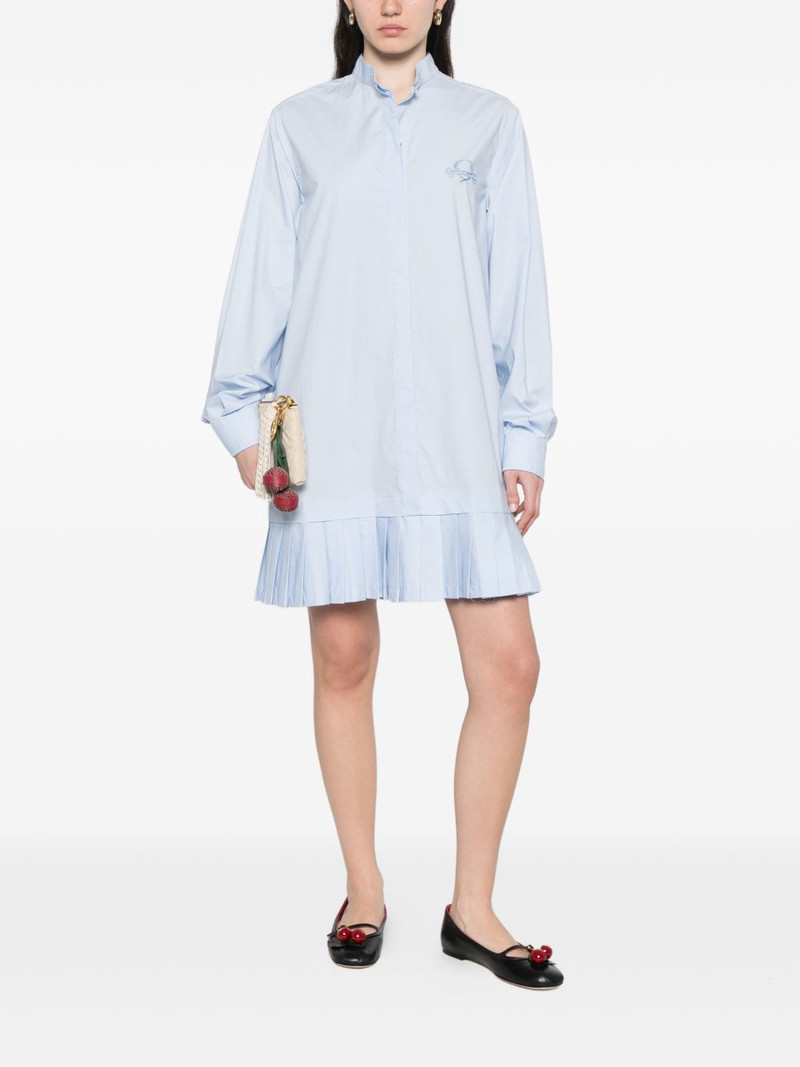 Moschino logo-embroidery pleated-hem mini dress outlook