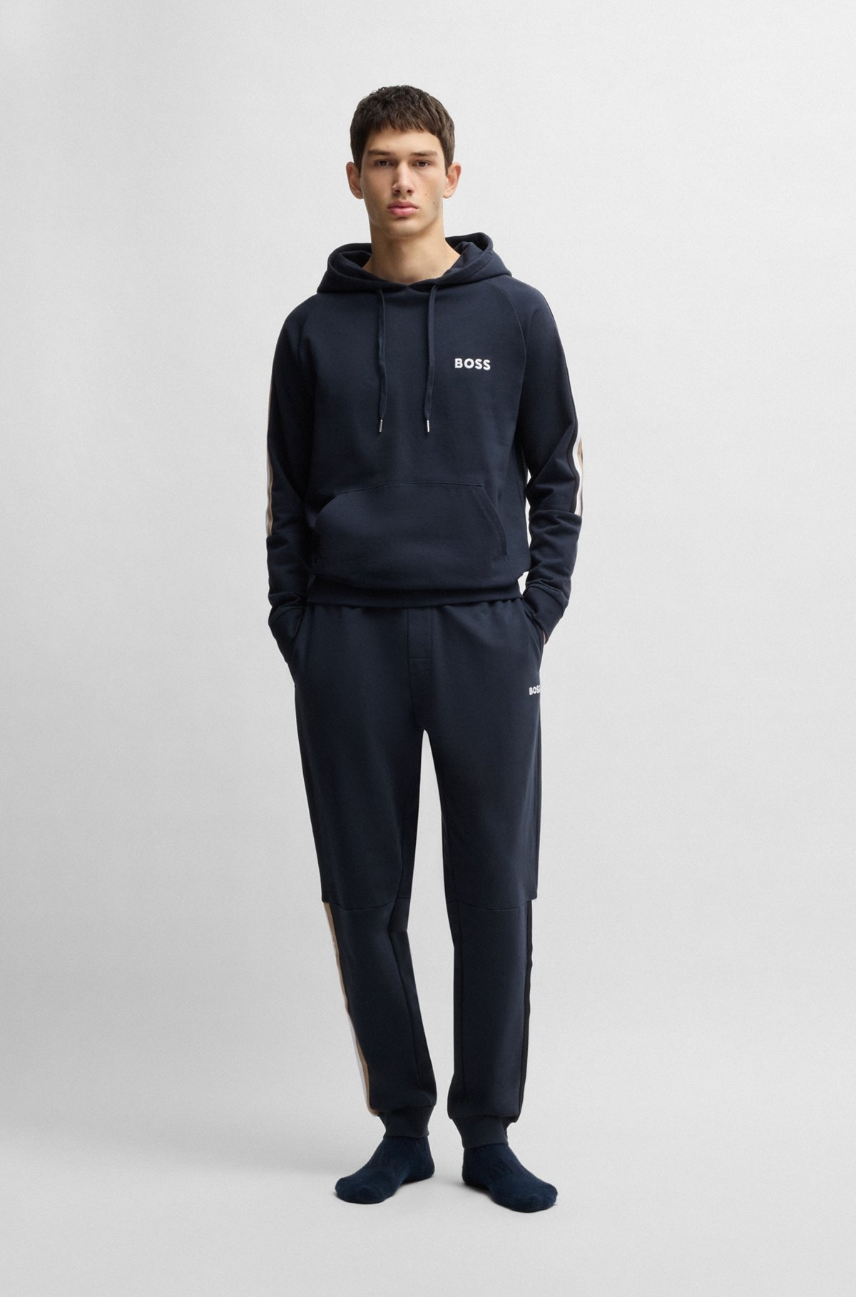 COTTON-TERRY TRACKSUIT BOTTOMS WITH TAPE INSERTS - 3