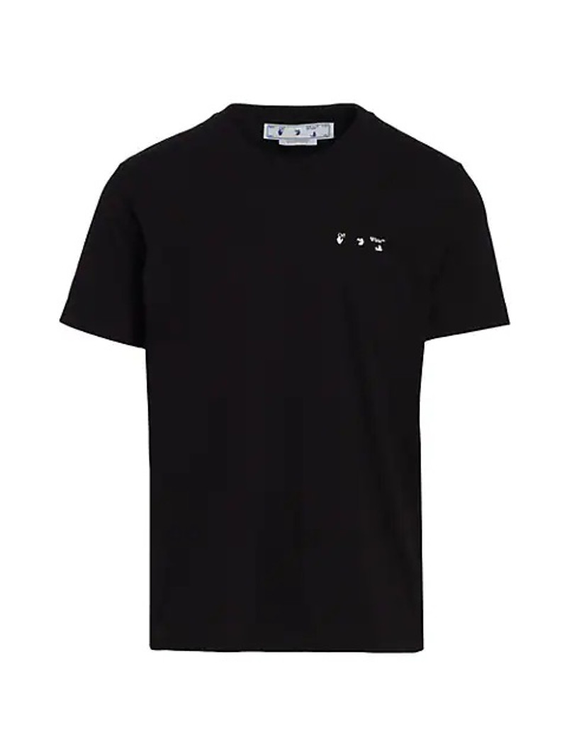 Ow Logo Slim Short Sleeve Tee Black White - 1