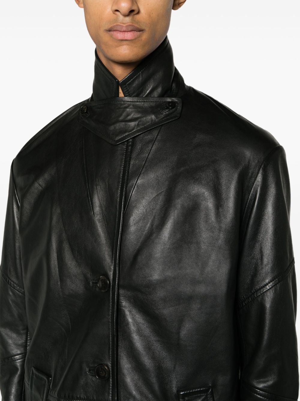 Zadig & Voltaire Macari buttoned leather coat | REVERSIBLE